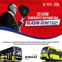 29 Ekim’de toplu ulaşım ücretsiz