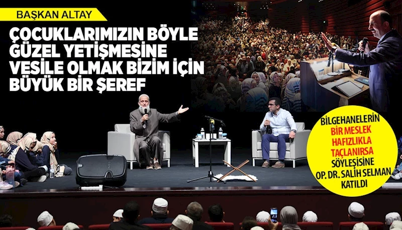 BİLGEHANELERİN “BİR MESLEK HAFIZLIKLA TAÇLANIRSA” SÖYLEŞİSİNE OP. DR. SALİH SELMAN KATILDI