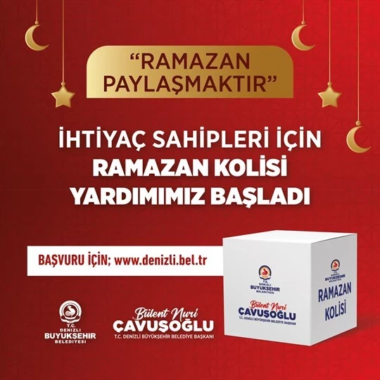 Denizli Büyükşehir Belediyesi’nden Ramazan Kolisi Yardımı