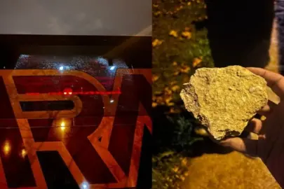 Galatasaray’ın otobüsüne taşlı saldırı