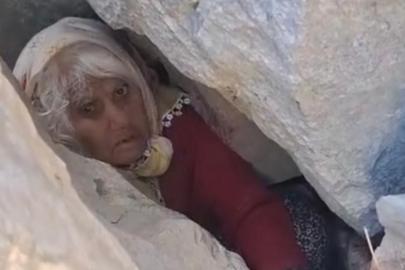 Dağda kaybolan yaşlı kadın kayalıklara sıkışmış halde bulundu