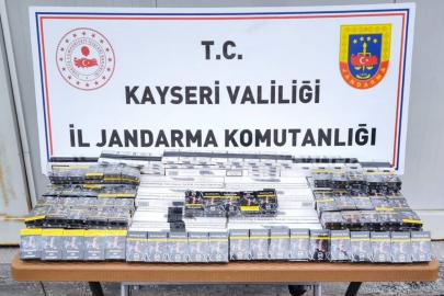 Kayseri’de yol kontrolünde gümrük kaçağı sigara ele geçirildi