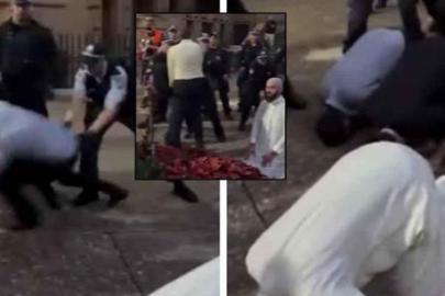 Namaz kılan protestoculara sert müdahale! Avustralya'da sokaklar karıştı