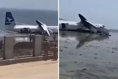 Somali'de yolcu uçağı Hint Okyanusu'na acil iniş yaptı