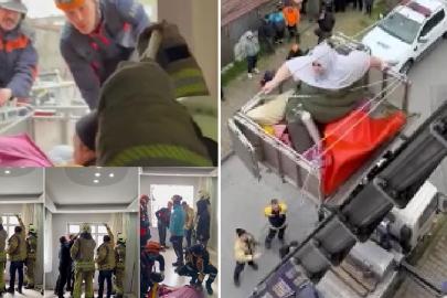 240 kiloluk obezite hastası için ekipler seferber oldu: Vinçle indirilip, hastaneye götürüldü