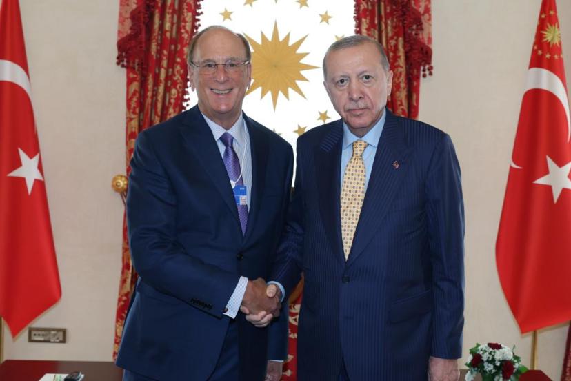 Cumhurbaşkanı Erdoğan Dünya Ekonomik Forumu ve BlackRock Başkanı Fink'i kabul ett