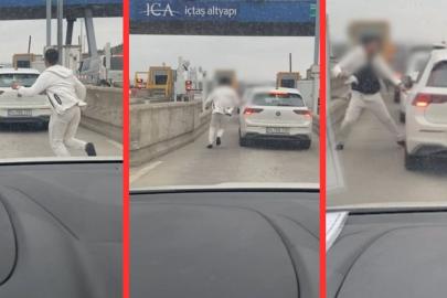 Trafikte gerilim: Aracın peşinden koşup camını defalarca yumrukladı