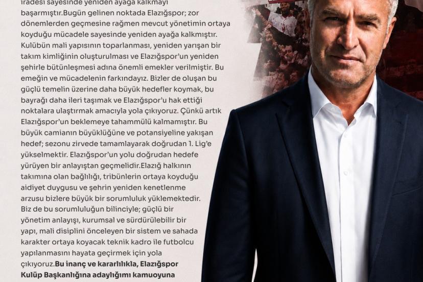 Ahmet Toprak, Elazığspor başkanlığına adaylığını açıkladı
