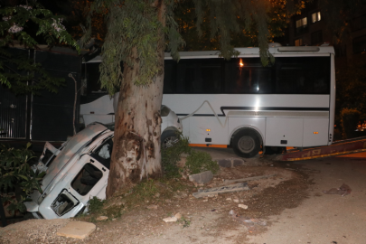 Karşı şeride geçip aracı biçti