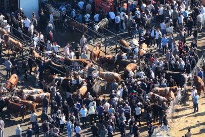 Kurban kesim alanındaki yoğunluk havadan görüntülendi