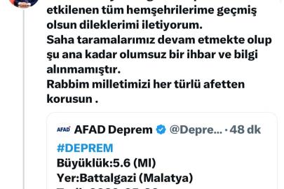 Malatya Valisi Yavuz’dan deprem açıklaması
