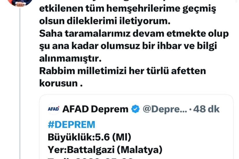 Malatya Valisi Yavuz’dan deprem açıklaması