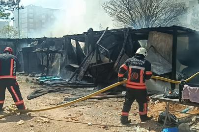 Malatya’da şantiyede korkutan yangın