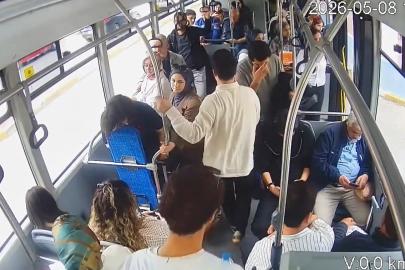 Şoför sürdü, sağlık çalışanı müdahale etti: Otobüste panik anlar 
