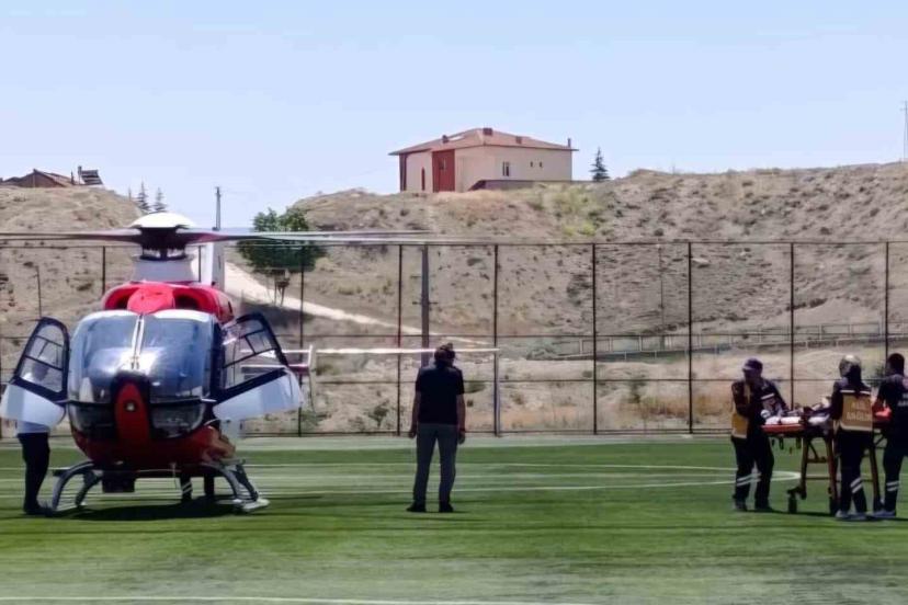 Kalp krizi geçiren hasta hava ambulansıyla Malatya’ya sevk edildi