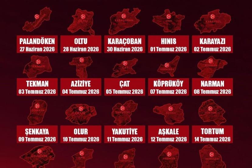 MHP Erzurum’da ilçe kongre takvimi açıklandı