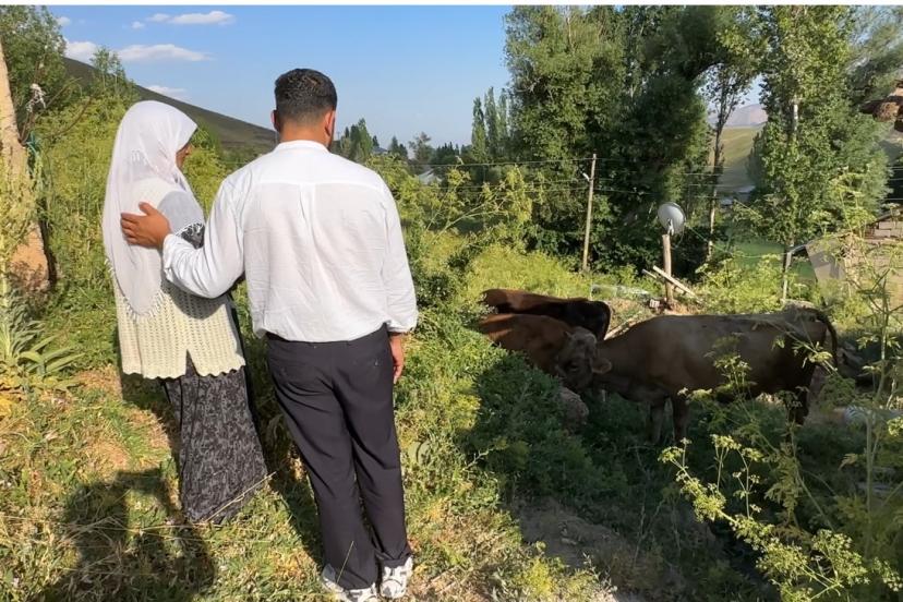 Uçurumdan düşen ineği için gözyaşı döken Ayni teyzeye yardım eli uzatıldı