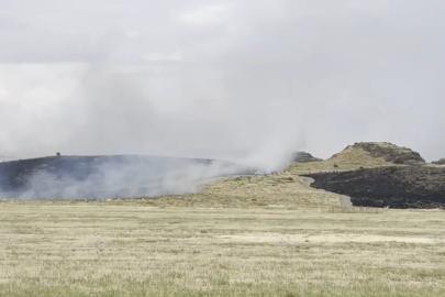 Ahlat-Tatvan yolunda otluk alanda yangın paniği