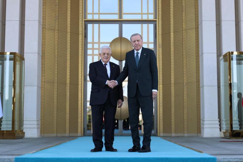 Cumhurbaşkanı Erdoğan Filistin Devlet Başkanı Abbas'ı resmi törenle karşıladı