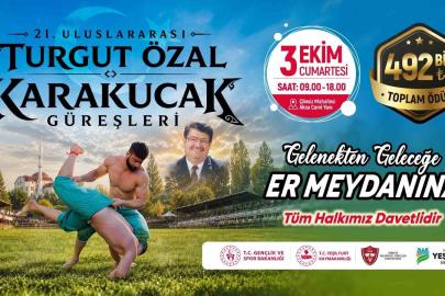 21. Uluslararası Turgut Özal Karakucak Güreşleri 3 ekimde düzenlenecek